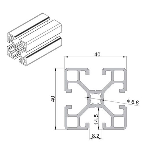 High strength 4040 aluminum profile