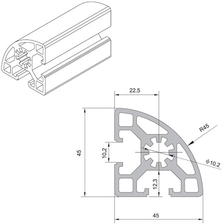 4545-Aluminium-Extrusion-Profile