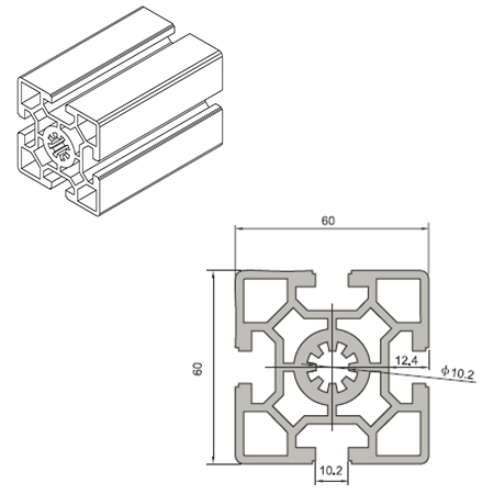 6060 aluminium extrusion profile for industrial automation equipment